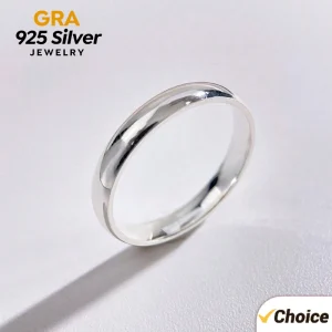 GRA 925 Sterling Silver Couples Ring Sets Light Polishing Simple Rings for Woman Man Classic Engagement Wedding Fine Jewelry