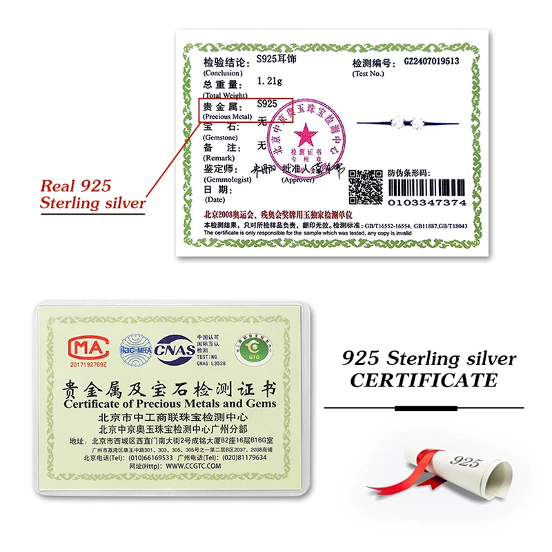 GRA 0.5ct-2ct D Color Certified Moissanite Stud Earrings Lab Created Diamond 925 Sterling Silver Gold Plated Wedding Jewelry - Image 4