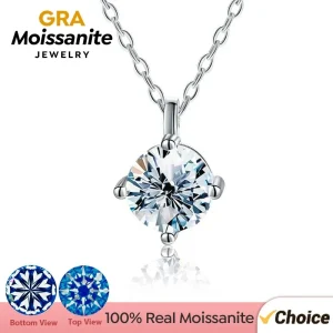 GRA 1-3ct Real Moissanite Diamond Necklace for Woman Wedding Daily Wear Party Original 925 Sterling Silver Luxury Fine Jewelry