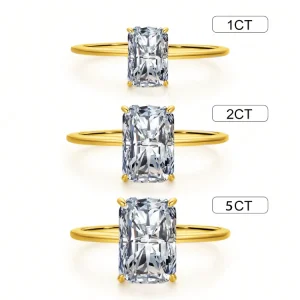 925 Sterling Silver 1-5CT Zircon Gorgeous Shiny Rectangle Ring For Women Engagement Wedding Luxury High Quality Fine Jewelry