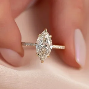 GRA 2ct Real Moissanite Diamond Marquise Ring for Women 925 Sterling Silver Anniversary Party High Quality Fine Luxury Jewelry